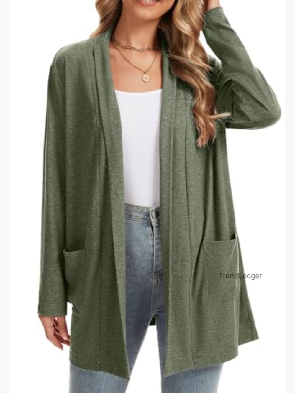 Womens Cardigan Long Sleeve Lightweight with Pockets Business Casual - Picture 6 of 6